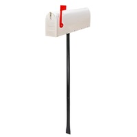 Letterbox Mailbox Free Standing White US Style Vintage Mail Letter Box + Stand
