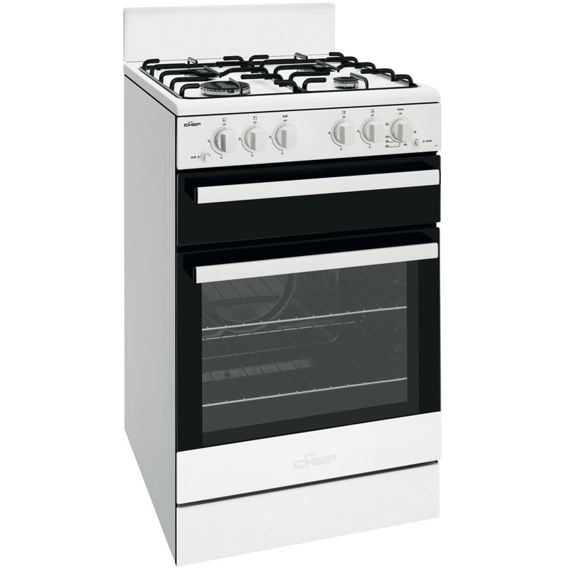 Chef 54cm Natural Gas/Gas Freestanding Oven/Stove CFG503WBNG Buy