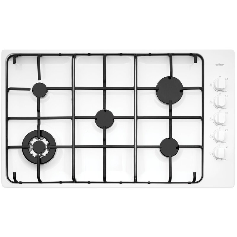 Buy Chef 86cm White Enamel Gas Cooktop CHG956WB MyDeal