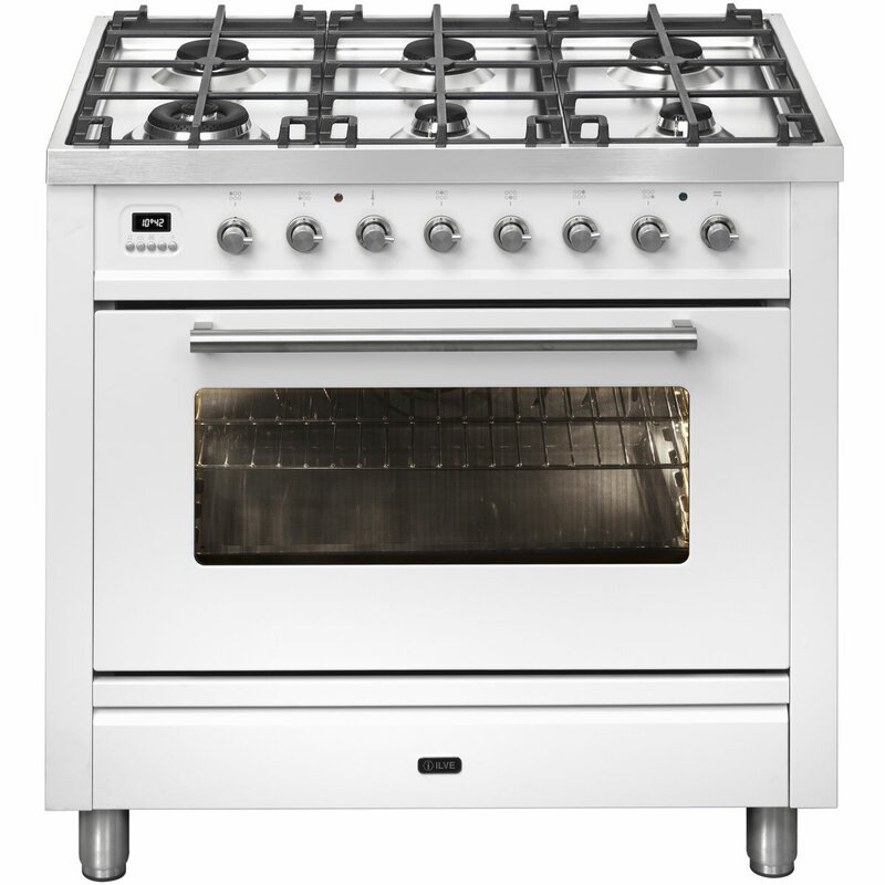 ILVE 90cm White Freestanding Dual Fuel Oven/Stove NT96WMP/WH MyDeal