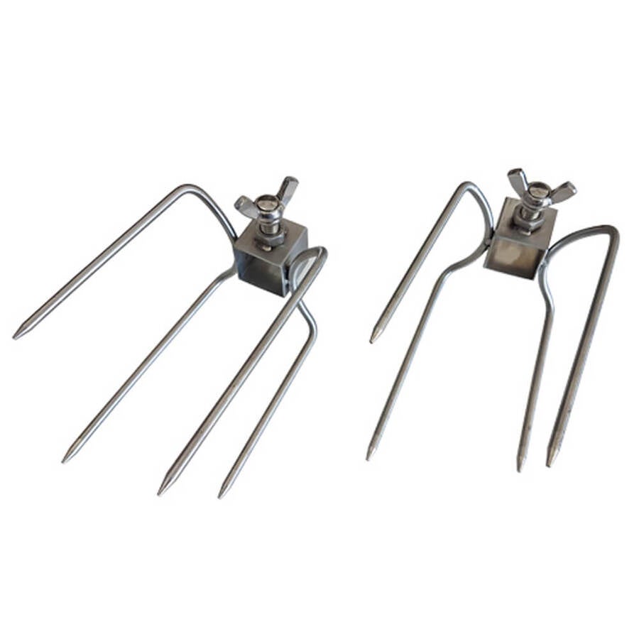 4 Prong Rotisserie Fork Spike for Chicken - 22mm Square- Bunnings Compatible x2