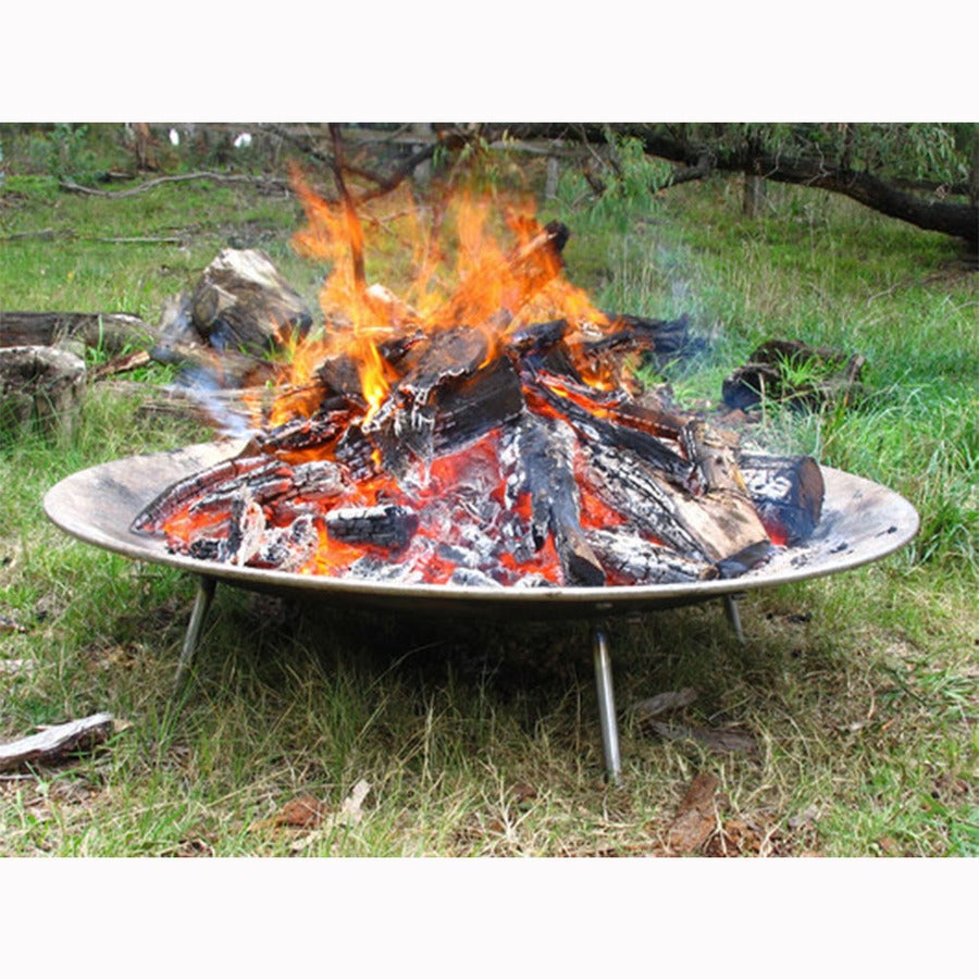 Stainless Steel 1200mm Portable Firepit - Folding Legs- Stainless Steel- Austral