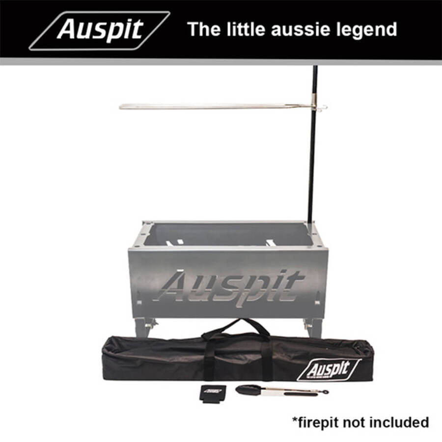Auspit Portable Camping BBQ Grill Kit- Swinging Camp grill & Storage Bag