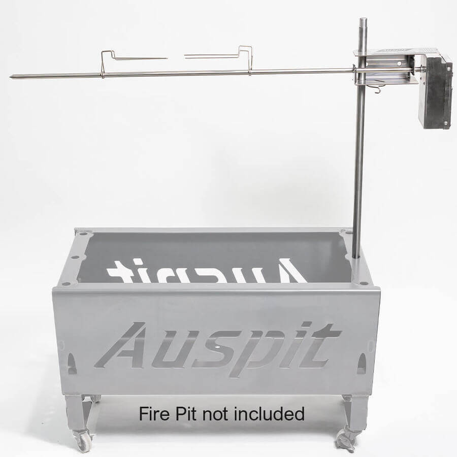 Auspit Stainless Steel Portable Camping Spit Rotisserie - Portable Spit Roaster 