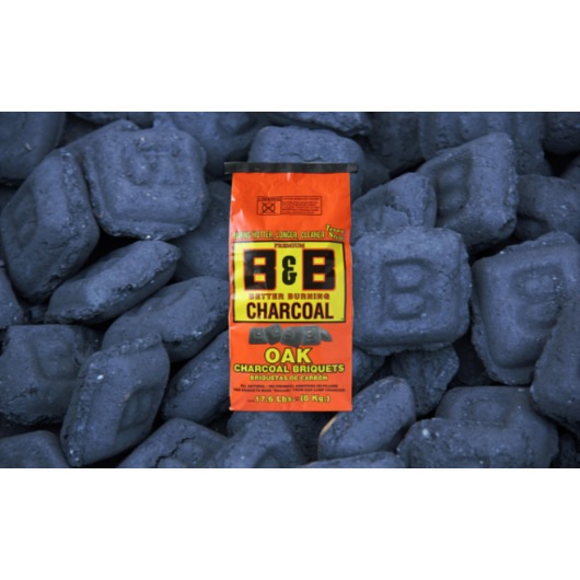 B&B Charcoal Natural Oak Briquettes 8kg | Buy Firestarters & Charcoal ...