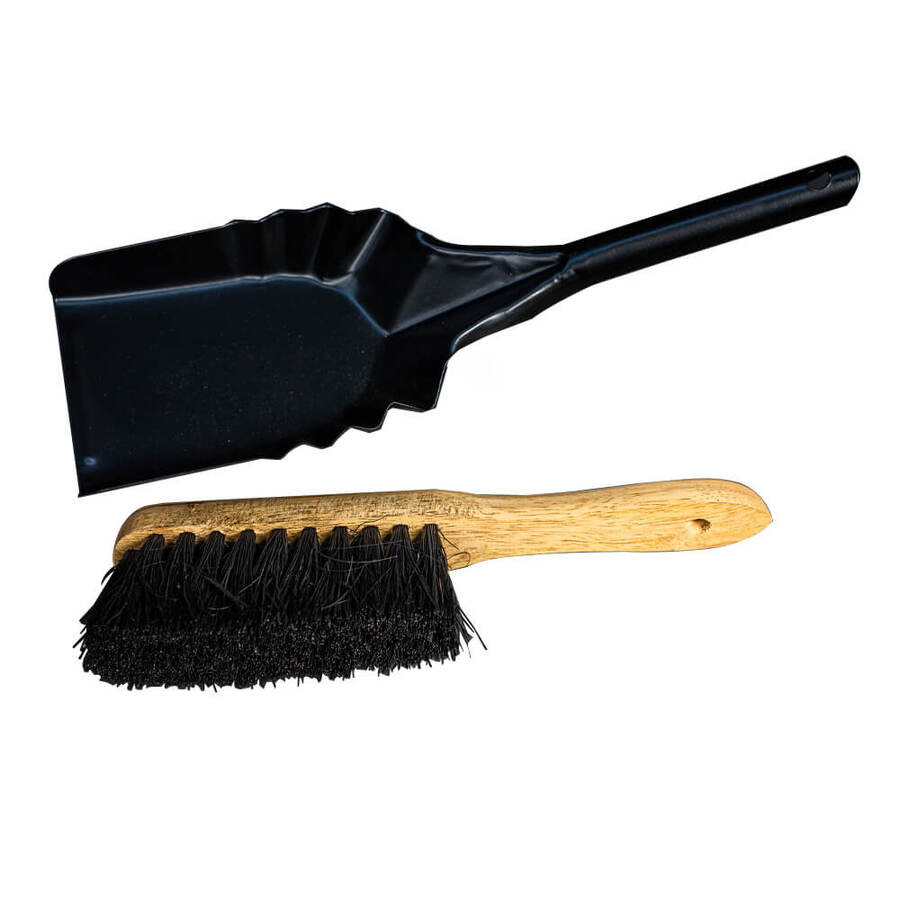 Fireplace Brush and Shovel Cleaning Set - Ash & Dustpan