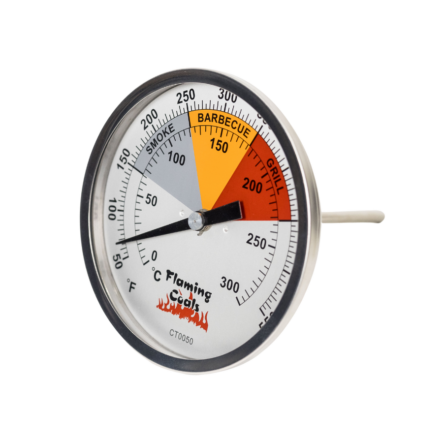 Flaming Coals ReCalibratable BBQ Smoker Thermometer Temperature Gauge - 115mm fa