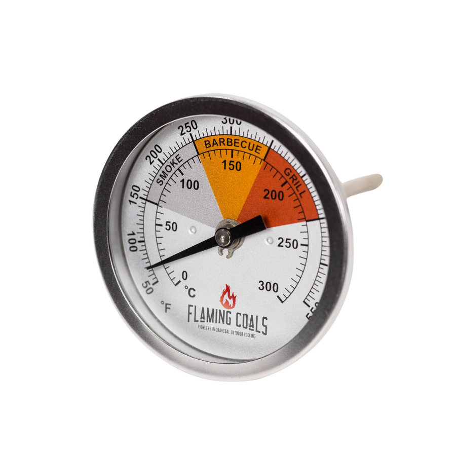 Flaming Coals Calibratable BBQ Smoker Thermometer Temperature Gauge - 70mm face