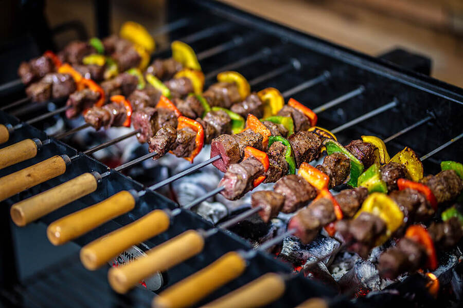 flaming coals cyprus grill spit