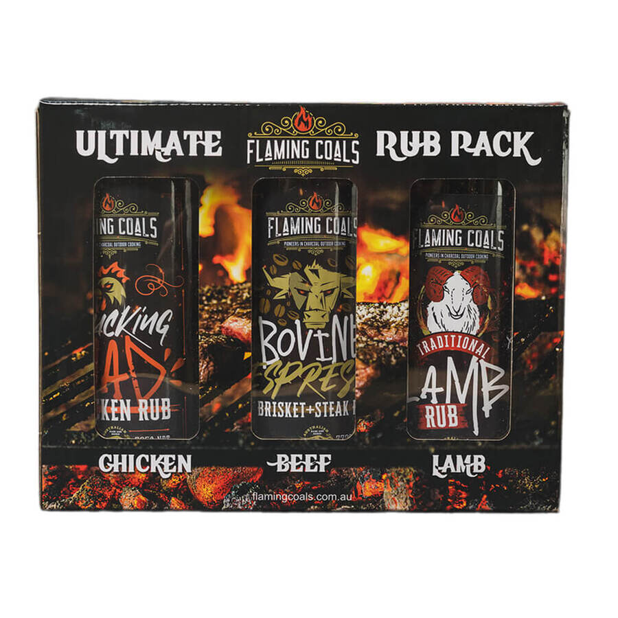 Flaming Coals Ultimate BBQ Rub Pack - Chicken, Lamb & Steak Seasoning