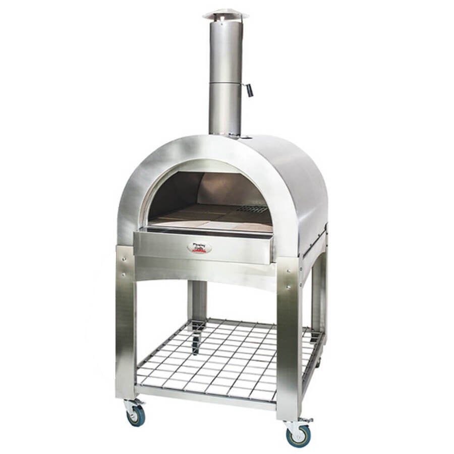 Wood Fired Pizza Oven- Large Stainless Steel- Fits 4 Large Pizzas- Flaming Coals