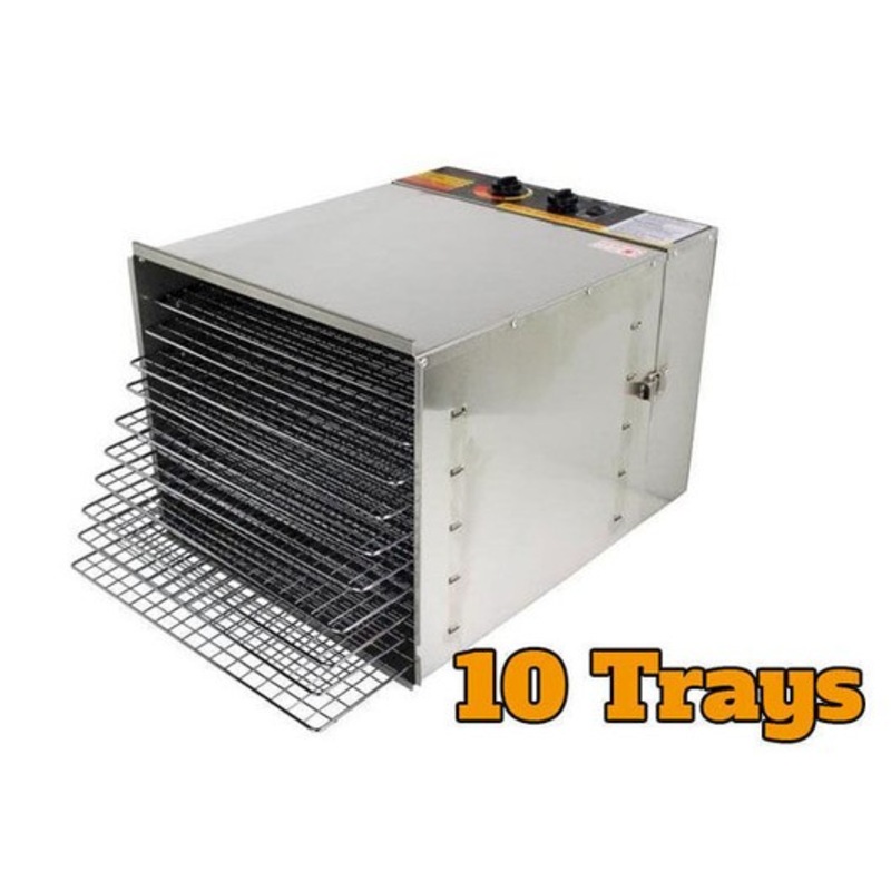 Stainless Steel 10 Tray Food Dehydrator - Manual Controls | Buy Food