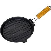Folding Cast Iron Frypan Preseasoned 240mm Round - Supex