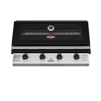 1200 Series Black Enamel 4 Burner Built In BBQ w/ Cast Iron Burners & Grills - BBG1240BB