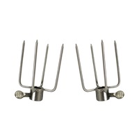 Mini Stainless Steel Round Small 4 Prong Fork Set (Pack of 2) From The BBQ Store - (Round 8mm) - SSDC-0080