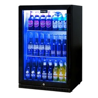 Schmick Black Bar Fridge Tropical Rated With Heated Glass and Triple Glazing 1 Door Model - SK118L-B