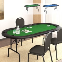 10-Player Folding Poker Tabletop Card Poker Game Mat with Cup Holders vidaXL