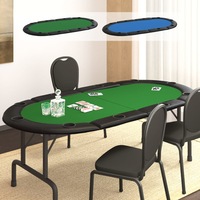 10-Player Folding Poker Tabletop Card Poker Game Mat with Cup Holders vidaXL