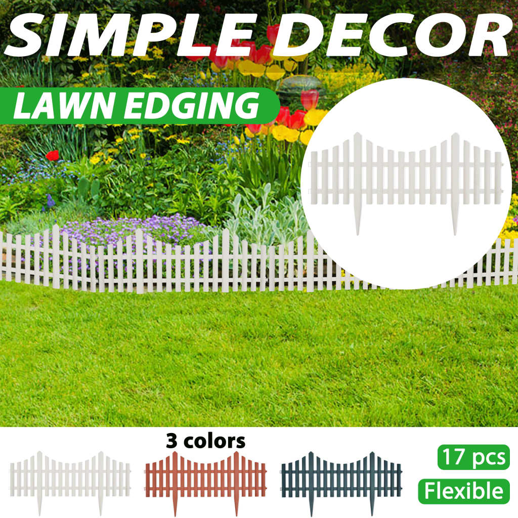 17x Lawn Divider 10m Outdoor Garden Fence Panel Barrier Multi Colours