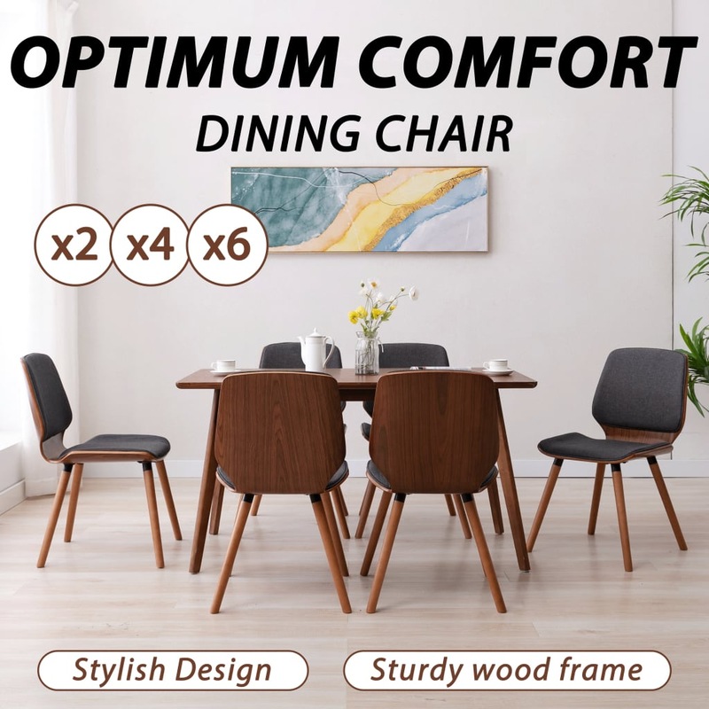 Buy 2/4/6x Dining Chairs Grey Fabric Kitchen Office Dinner Chair