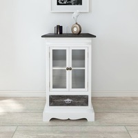 Cabinet 2 Doors 1 Drawer White Wood vidaXL