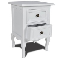 Nightstand with 2 Drawers MDF White vidaXL