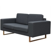 2-Seater Sofa Fabric Dark Grey vidaXL