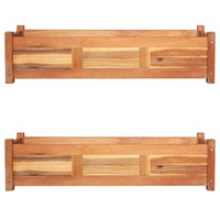 Garden Raised Beds 2 pcs Acacia Wood 100x30x25 cm vidaXL