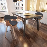 Dining Chairs 2 pcs Dark Grey Bent Wood and Fabric vidaXL
