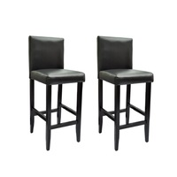 Bar Stools 2 pcs Black Faux Leather vidaXL