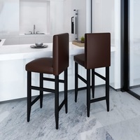 Bar Stools 2 pcs Dark Brown Faux Leather vidaXL