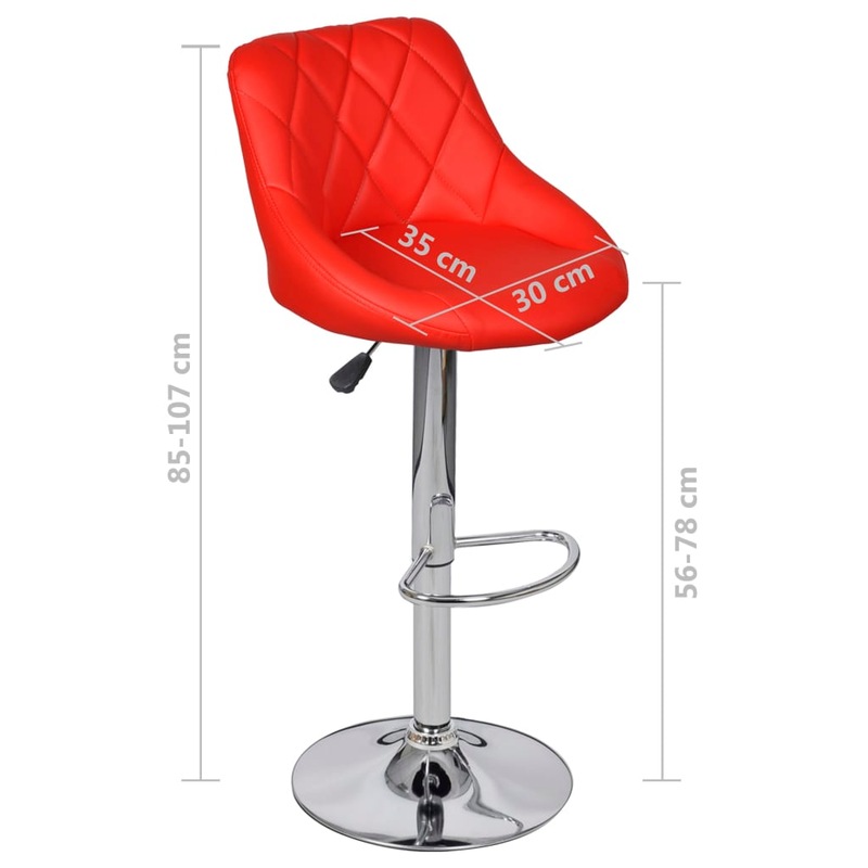 Buy Bar Stools 2 pcs Red Faux Leather MyDeal