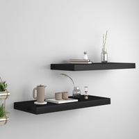 Floating Wall Shelves 2 pcs Black 60x23.5x3.8 cm MDF vidaXL