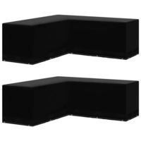 Garden Furniture Covers 2 pcs L-Shaped 12 Eyelets 250x250x90 cm vidaXL