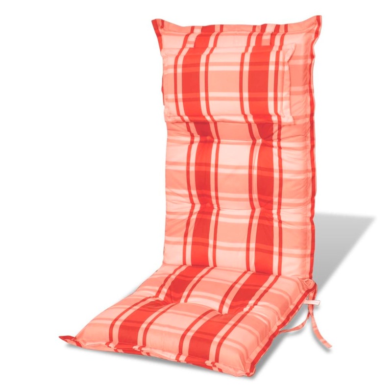 New Garden Chair Cushion Set 2 pcs Seat Pad Cushions Tie Red & Orange 8