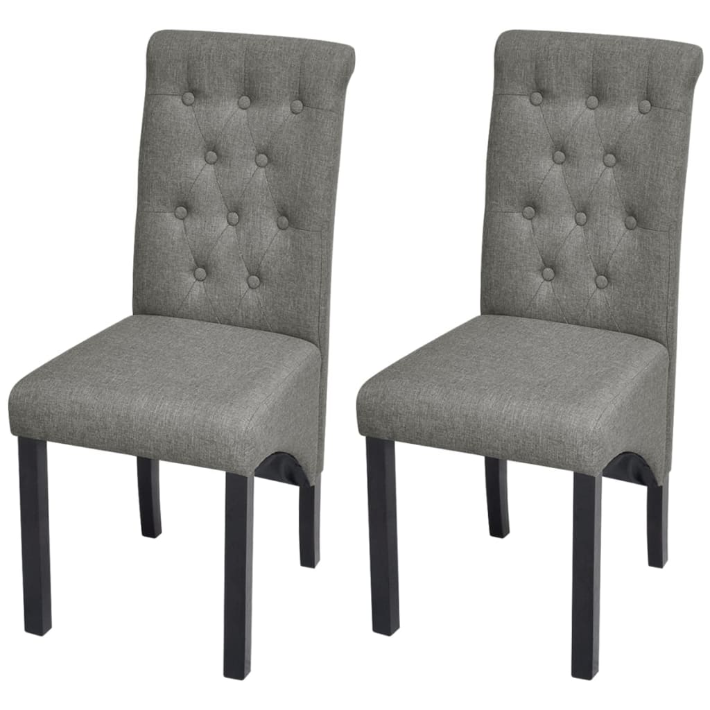 Dining Chairs 2 pcs Light Grey Fabric vidaXL