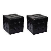 Cubed Stools Black vidaXL