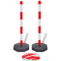 Chain Post Set with 10 m Plastic Chain vidaXL