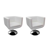 Bar Chairs 2 pcs White Faux Leather vidaXL