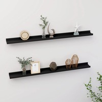 Wall Shelves 2 pcs Black 100x9x3 cm vidaXL