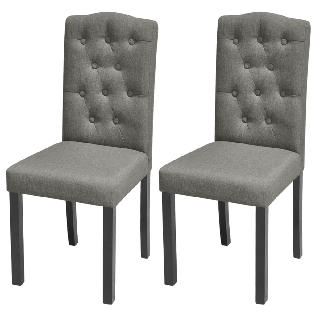 Dining Chairs 2 pcs Grey Fabric vidaXL