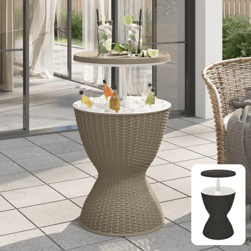 Buy Outdoor Coffee Table Side Table with Beer and Wine Cooler