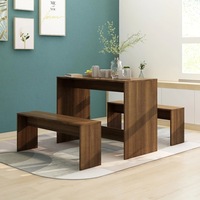 3 Piece Dining Set Brown Oak Engineered Wood vidaXL