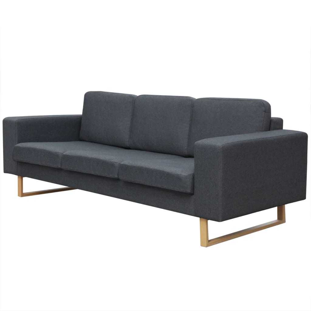 3-Seater Sofa Fabric Dark Grey vidaXL