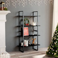 4-Tier Book Cabinet Black 80x30x140 cm Engineered Wood vidaXL