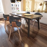Dining Chairs 4 pcs Dark Grey Bent Wood and Fabric vidaXL