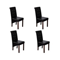 Dining Chairs 4 pcs Black Faux Leather vidaXL