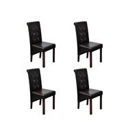 Dining Chairs 4 pcs Brown Faux Leather vidaXL