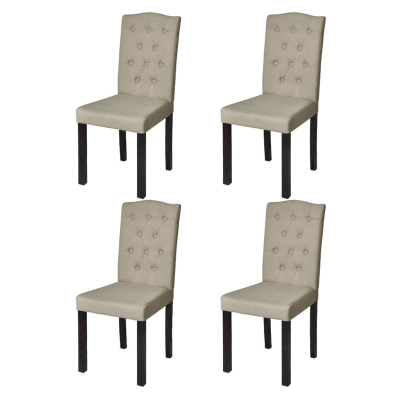 Dining Chairs 4 pcs Camel Fabric MyDeal