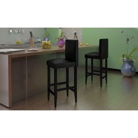 Bar Stools 4 pcs Black Faux Leather vidaXL